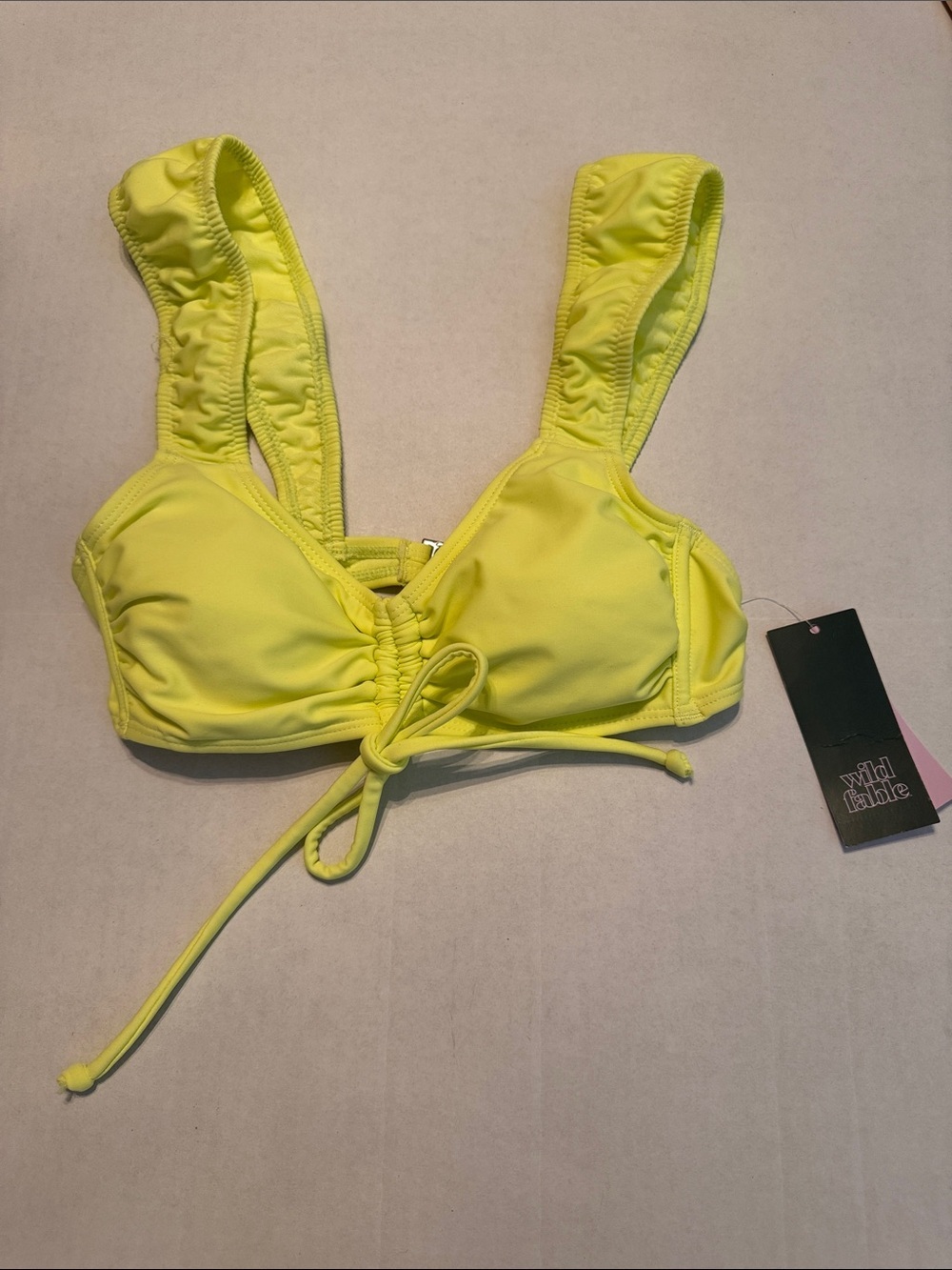 Wild Fable NEW Yellow Bikini Top Wide Strap Size XS